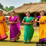 Home 21 농촌관광기획사 업무 사례 공유와 분석 - A vibrant rural festival scene in a Bengali village showcasing traditional dance and music performan...
